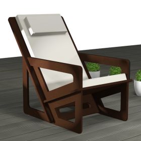 Fauteuil de jardin Spacio sur-mesure , dossier avec appui-tête et coussin gris clair