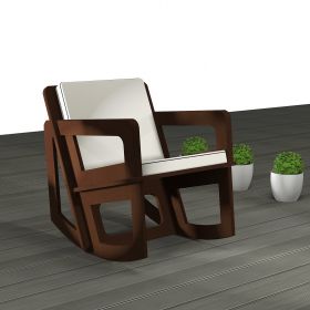 Rocking chair de jardin Spacio sur-mesure avec coussin gris clair