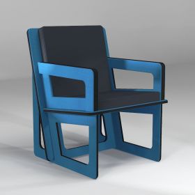 Fauteuil d'activité bleu sur-mesure, pour manger, jouer ou se relever facilement quelque soit sa taille