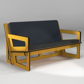 Canapé jaune, fabrication sur-mesure