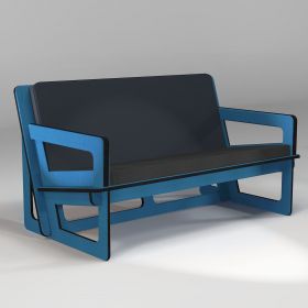 Canapé bleu, fabrication sur-mesure