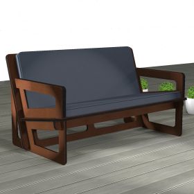 Canapé de jardin sur-mesure avec coussin anthracite
