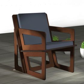 Fauteuil sur-mesure pour jardin sous abri en Valchromat hydrofugé.