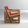 Fauteuil sur mesure pour améliorer la posture avec coussin rouge