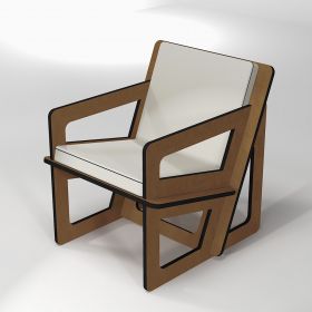 Fauteuil sur mesure pour améliorer la posture et prévenir les maux de dos avec coussin gris clair